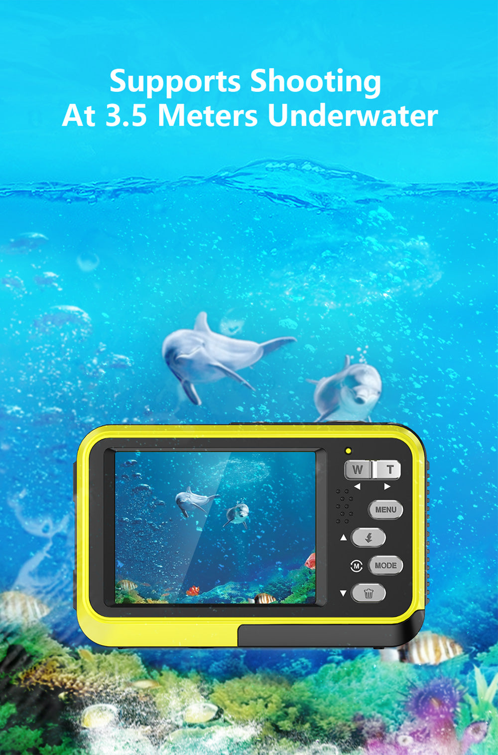 Waterproof Digital Camera with Front Screen β Perfect for Selfies, Vlogging & Outdoor Adventures