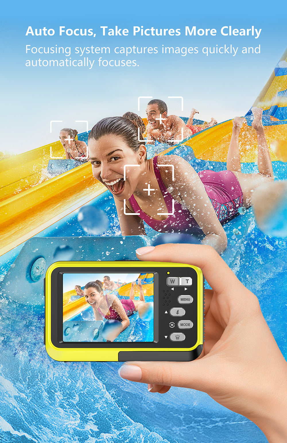 Waterproof Digital Camera with Front Screen β Perfect for Selfies, Vlogging & Outdoor Adventures