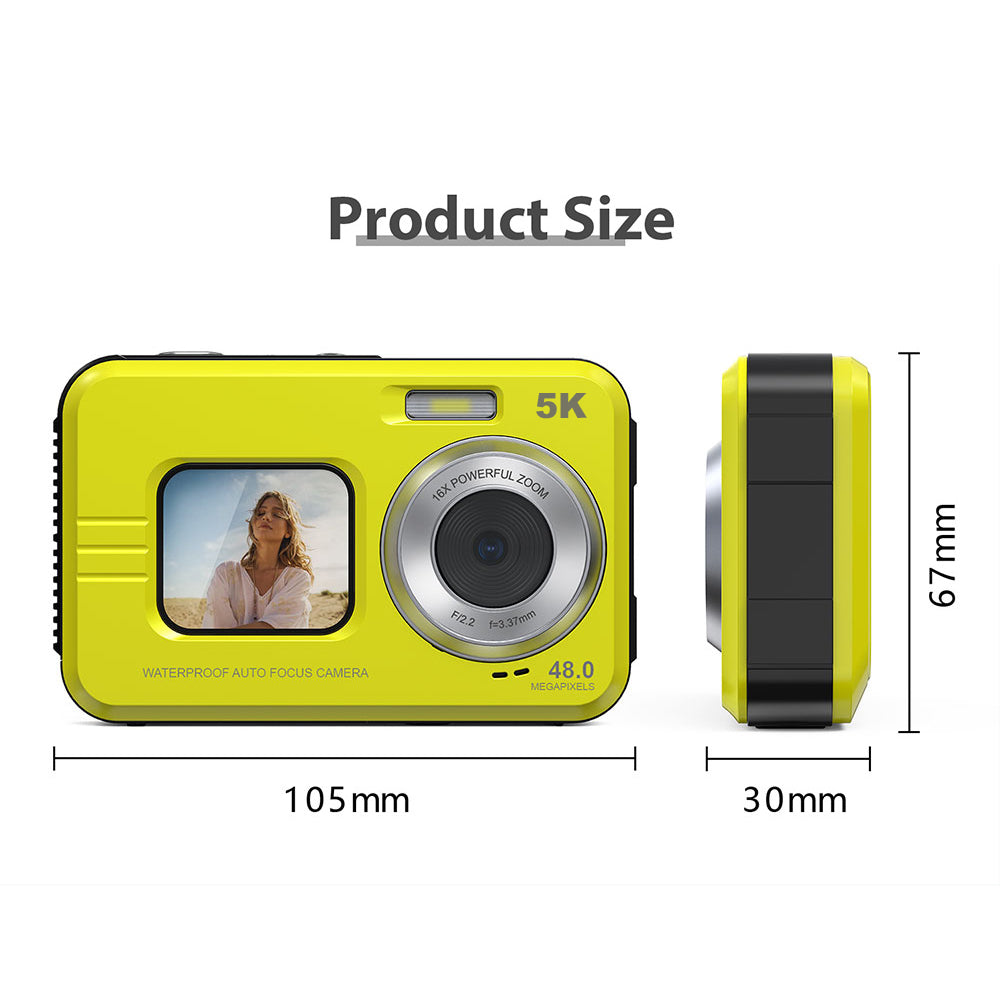 Waterproof Digital Camera with Front Screen β Perfect for Selfies, Vlogging & Outdoor Adventures