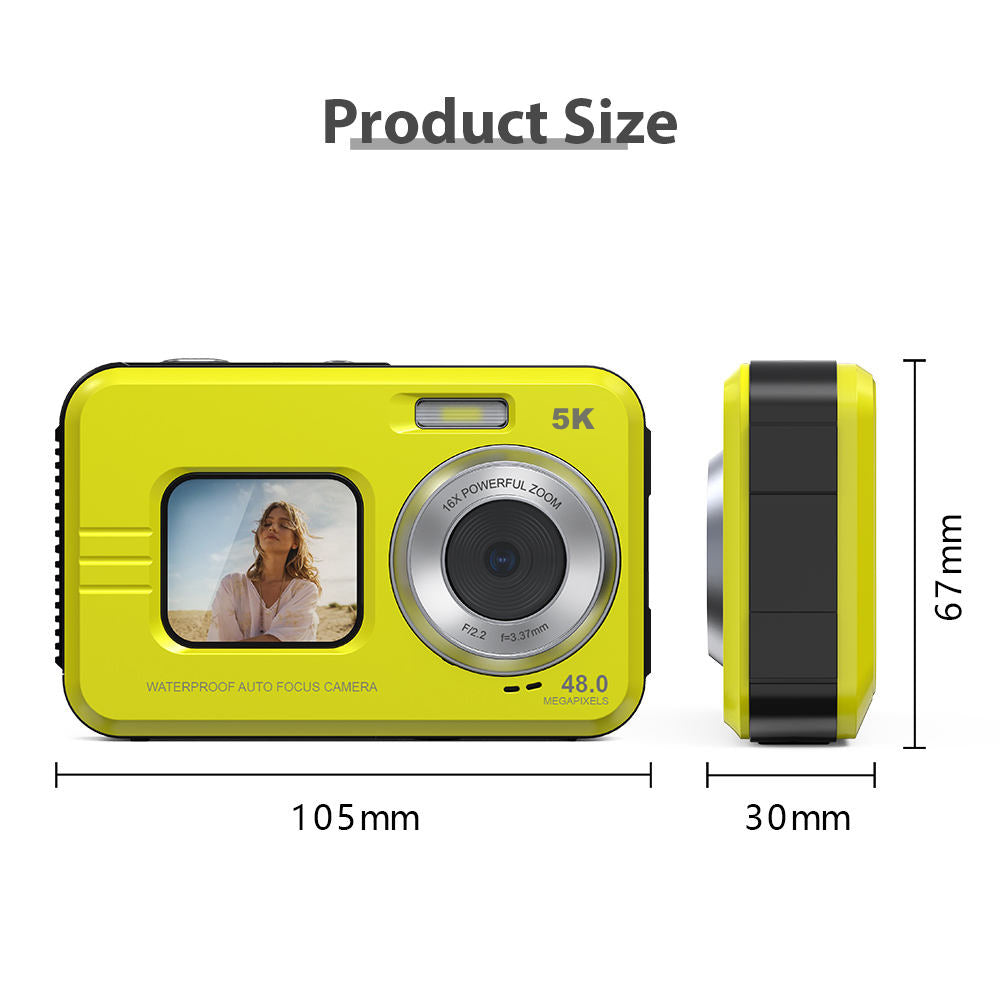 Waterproof Digital Camera with Front Screen β Perfect for Selfies, Vlogging & Outdoor Adventures