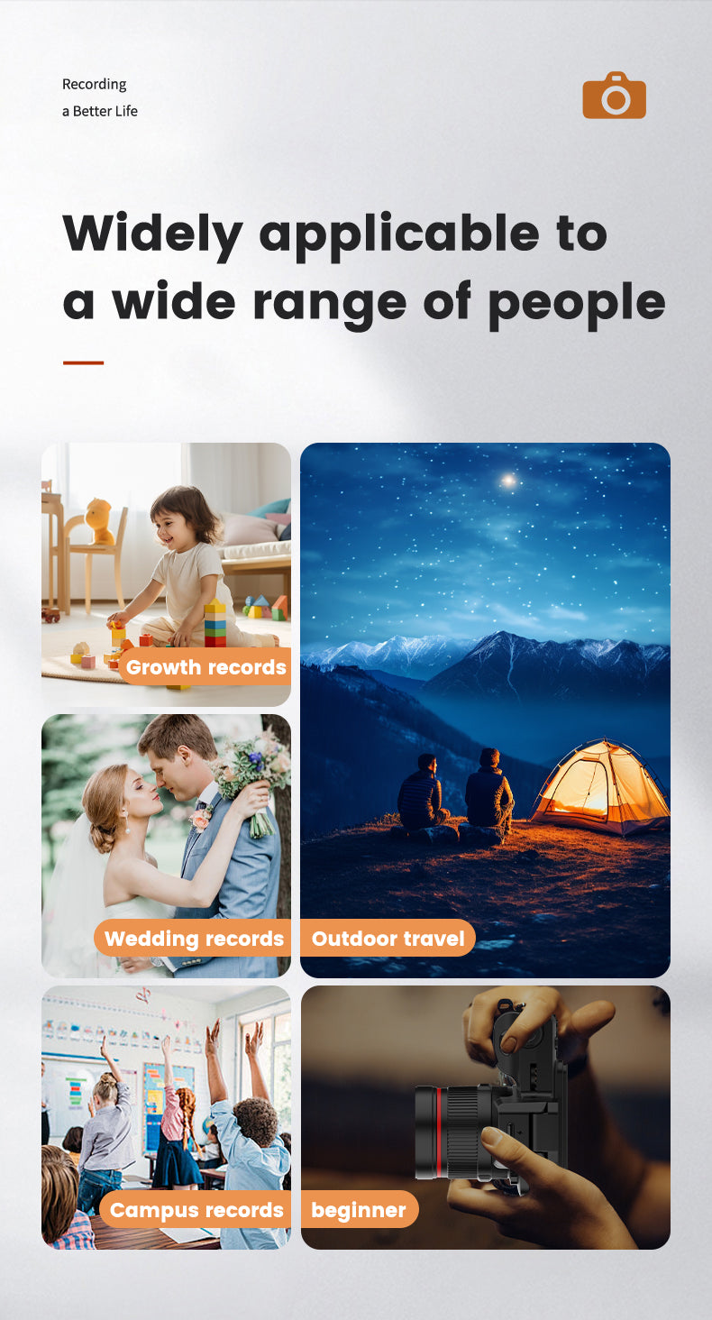 Mini 4K Digital Camera with Flip Screen β 48MP, 16X Zoom, Night Vision, and WiFi