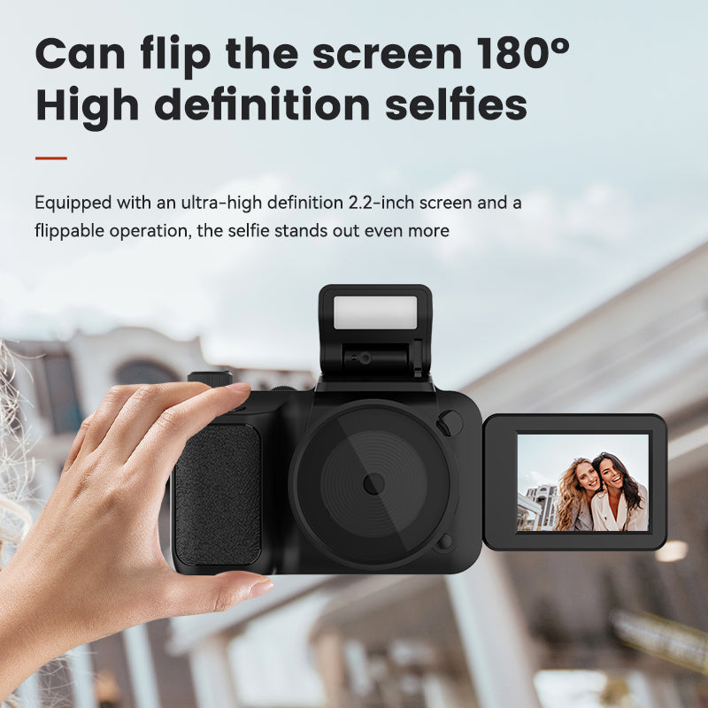 Mini 4K Digital Camera with Flip Screen β 48MP, 16X Zoom, Night Vision, and WiFi