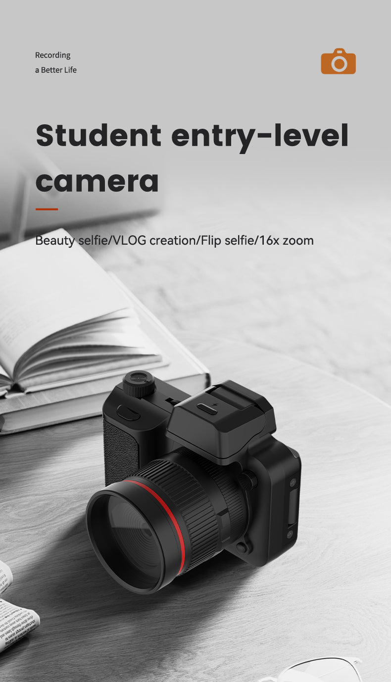 Mini 4K Digital Camera with Flip Screen β 48MP, 16X Zoom, Night Vision, and WiFi