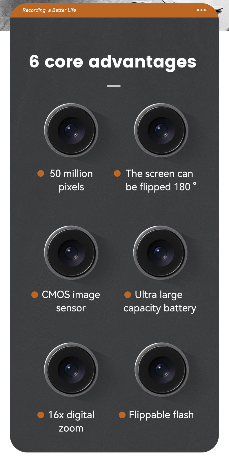 Mini 4K Digital Camera with Flip Screen β 48MP, 16X Zoom, Night Vision, and WiFi