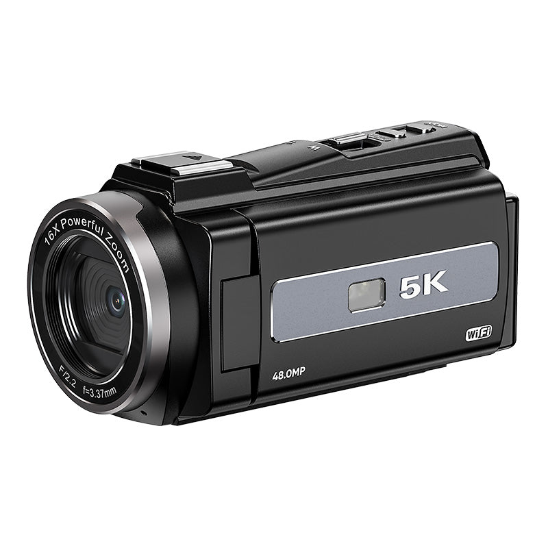 5K Touchscreen Video Camera with Night Vision – 48MP, WiFi, 16X Zoom & Anti-Shake Stabilization
